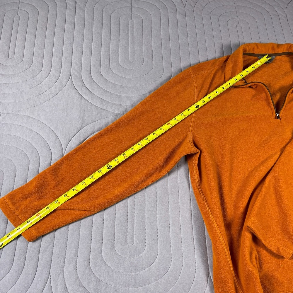 Eddie Bauer Fleece Pullover Mens XL Orange 1/4 Zip Lightweight Outdoor - Picture 10 of 12